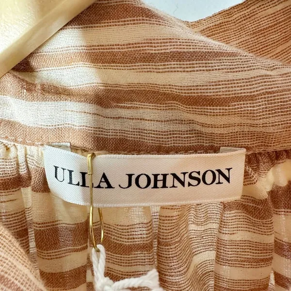 Ulla Johnson Petra Tie Neck Puff Sleeve Blouse Fawn Neutral Top Size 0 - Image 4