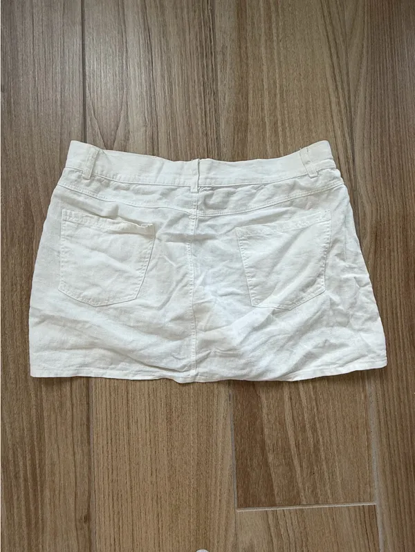 Brandy Melville Linen Skirt White - Image 2