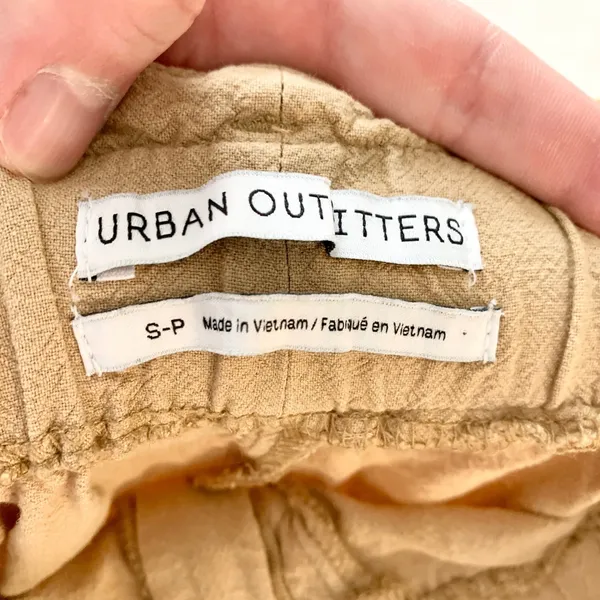 Urban Outfitters Paperbag Waist Cargo Jogger Womens Sz S Tan Linen Blend Utility - Image 5