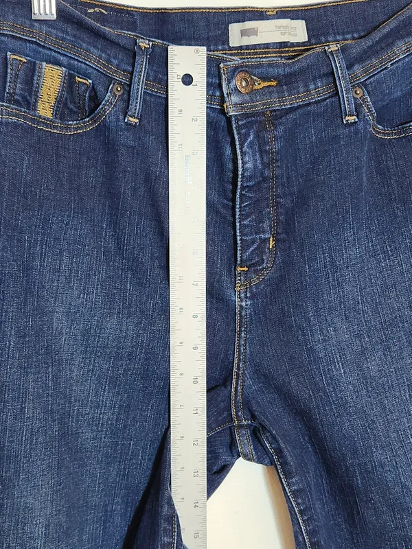 Levi's Womens 512 Perfectly Slimming Dark Wash Straight Leg Jeans Size 12 - Image 9