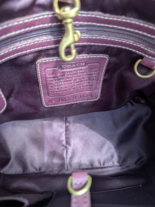 Coach Ergo Shoulder bag jacquard signature with plum leather - Image 6