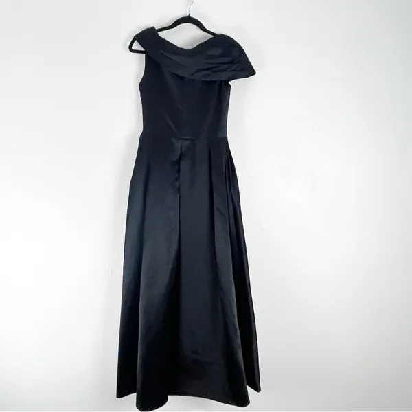 LANTING Bride Classic Black Off Shoulder Side Zip Maxi Dress Wedding Gala Event - Image 2