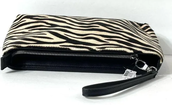 White House Black Market Zebra Calf Hair Leather Clutch - Image 5
