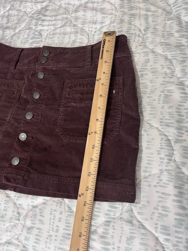 Free People We The Free Brown Corduroy Button Front Mini Skirt Size 27 - Image 4