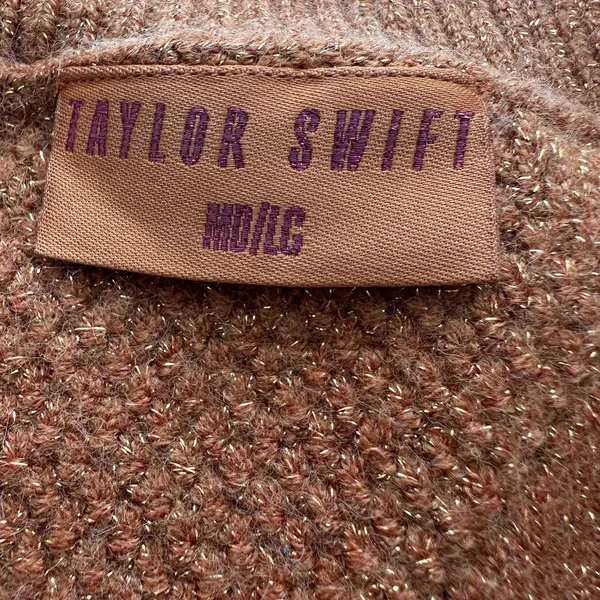 Taylor Swift The Life Of A Showgirl Cardigan Sz M/L Glitter Cable Knit Sweater - Image 4
