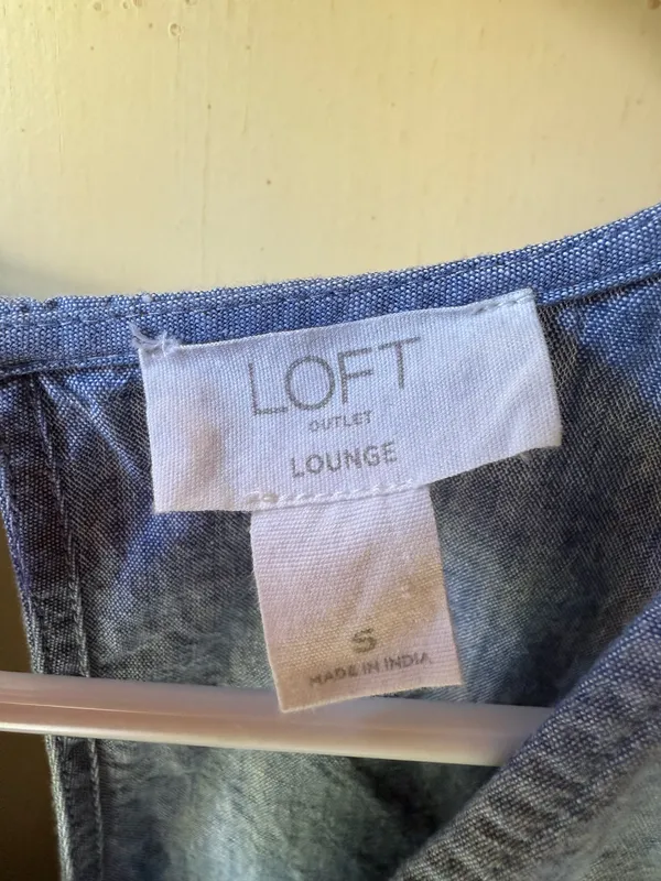 Ann Taylor Loft Denim Color Romper Small  - Image 8