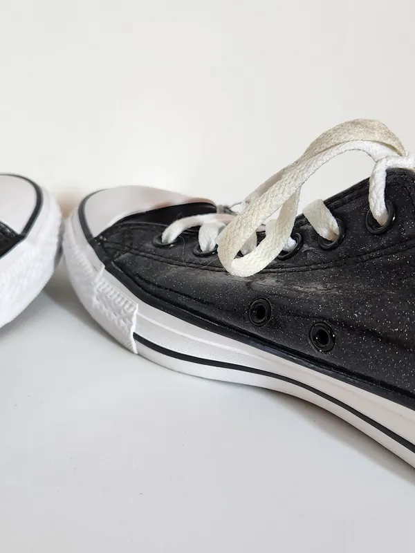 Converse Black Glitter Sparkle Sneakers Size 9.5 - Image 8