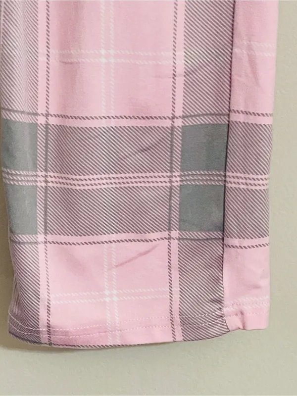 Delia’s Y2K Pajama Bottoms Sz S Pink Gray Plaid Super Soft Lounge Pants 2000s - Image 6