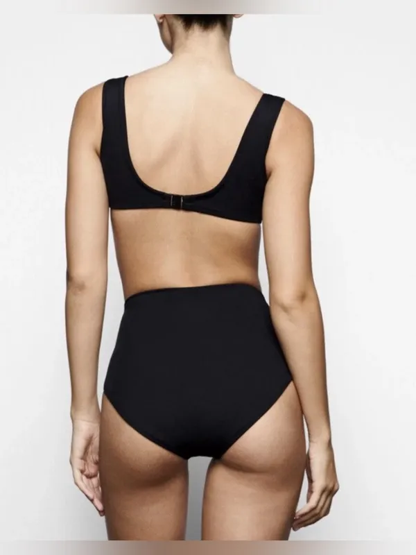 SKIMS Shaping Swim Unlined Underwire Bikini Top NWT Black XL Shaper Bra Festival - Image 2