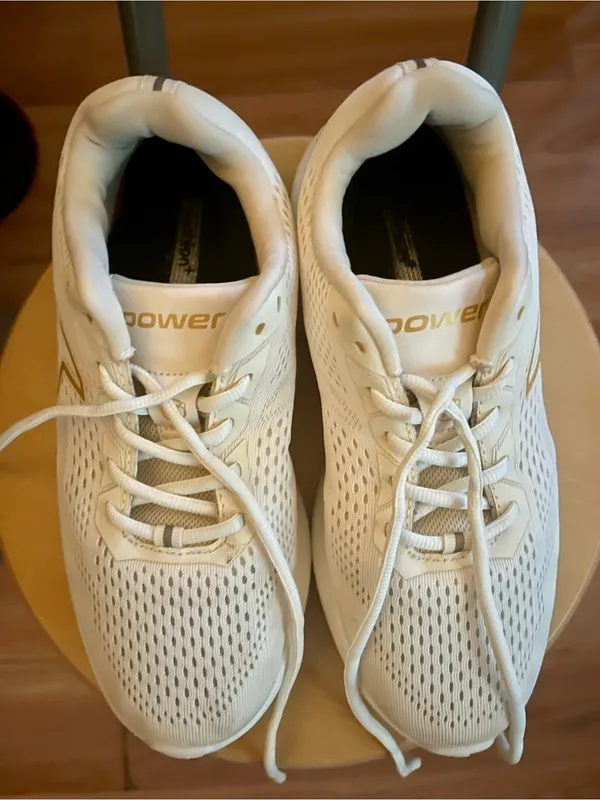 BATA XORISE +100 RN FROS White Lace-Up Sneakers with Power Gold Tag - Size 7 - Image 2