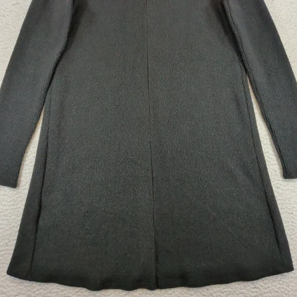 Lulus Black Turtleneck Long Sleeve Ribbed Knit A-Line Mini Dress DD3196 Small - Image 9