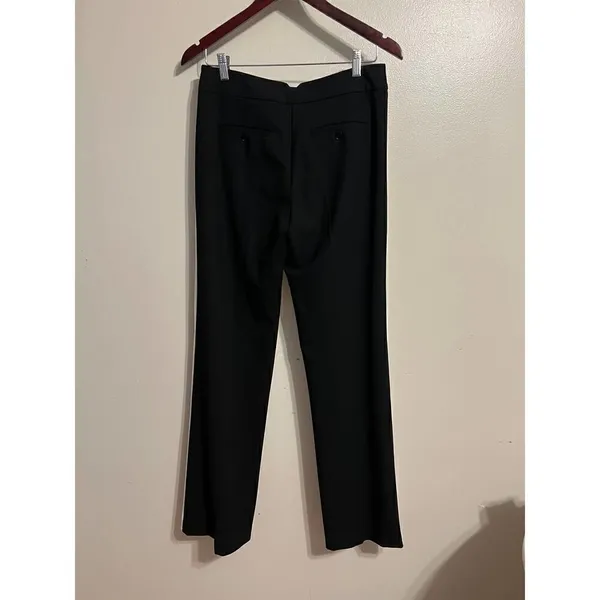 Trina Turk White Trousers with Back Stripes and Black Back Sz. 4 - Image 5