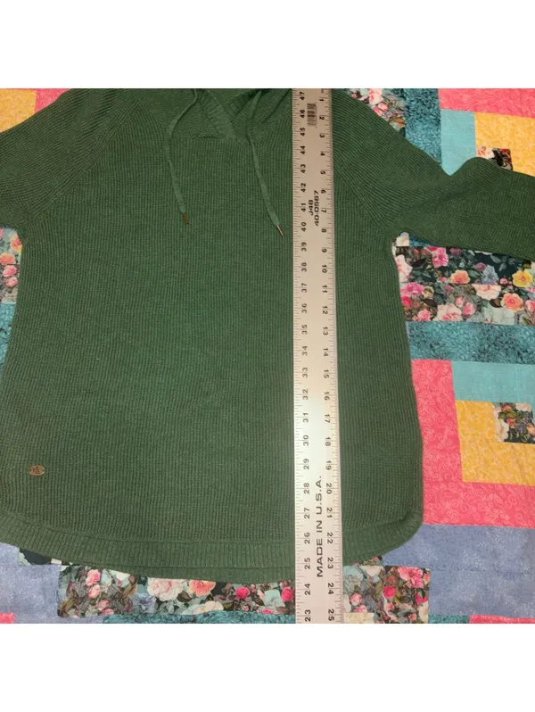 Lauren Ralph Lauren Green Knit Hooded Sweater Woman’s Size Medium Outdoor RL - Image 9
