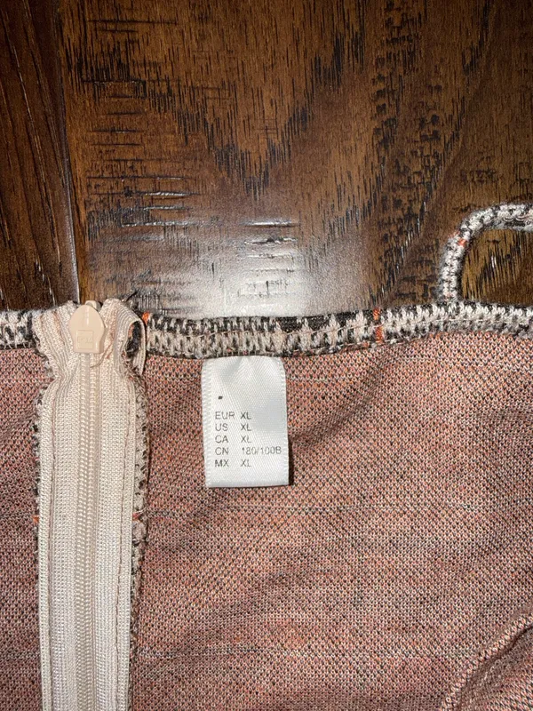 H&M Plaid Spaghetti Strap Bodycon Dress - Pink/Beige XL Juniors - Image 2