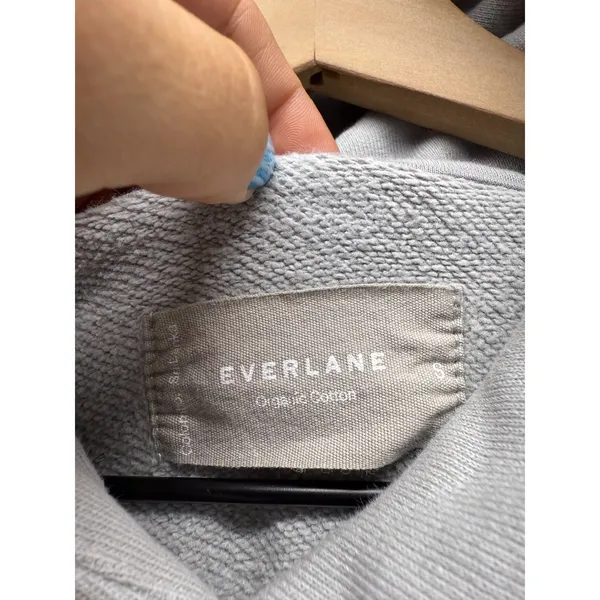 Everlane‎ Organic Cotton Hoodie Women Oversized Sz S Gray Sweatshirt - Image 3