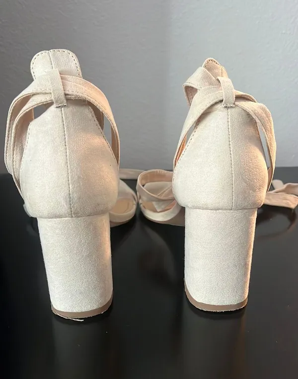 Beige Wrap Around Heels - Image 5