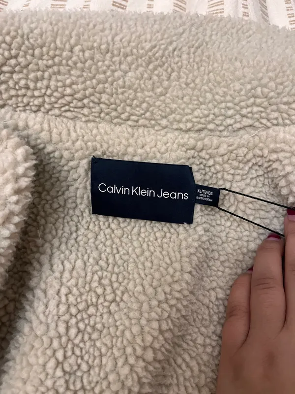 Calvin Klein Jeans Denim Shearling Jacket Jean coat trendy fall - Image 7