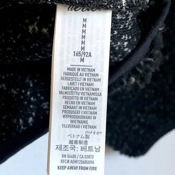 NEW Aerie Offline Sz M Snap Button Sherpa Teddy Jacket‎ in Speckled Black Gray - Image 9