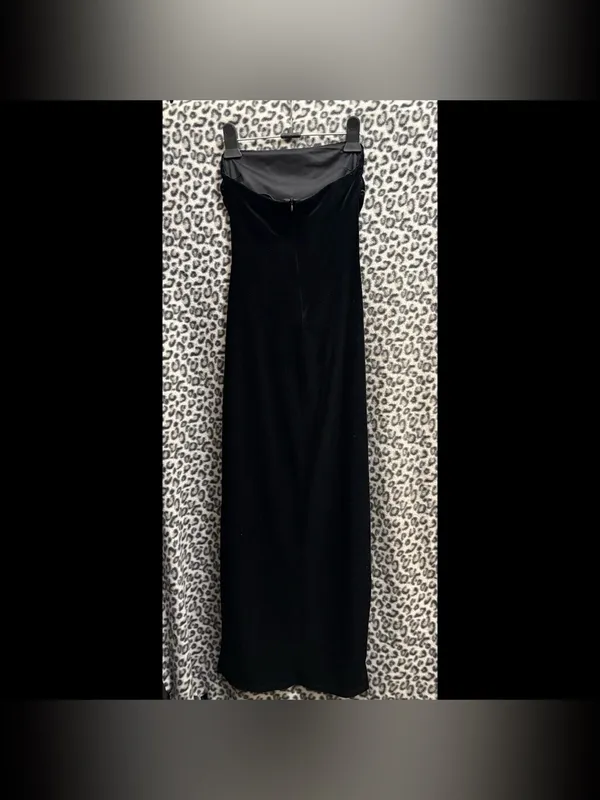 Bershka Black Velvet Evening/CocktailDress - Image 2