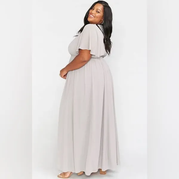 Show Me Your Mumu Emily Empire Maxi Dress Dove Grey Size 1X NEW NWT - Image 2
