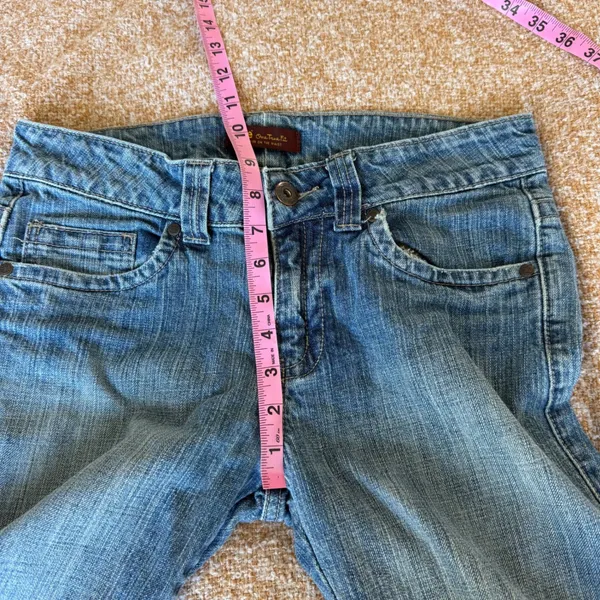 Lee One True Fit Jean Womens 7/8M Blue Bootcut Denim Embroidered Pockets Y2K Vtg - Image 8