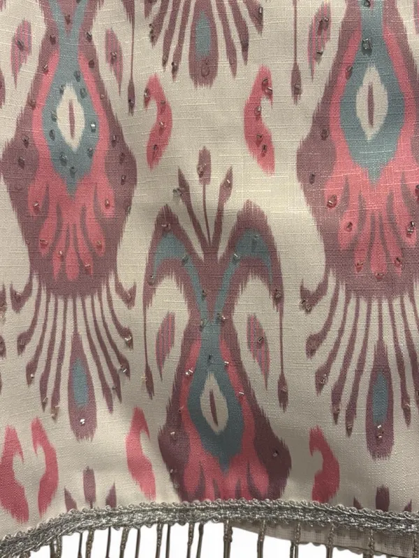 Beaded Fringe Ikat Wrap Skirt - Image 4
