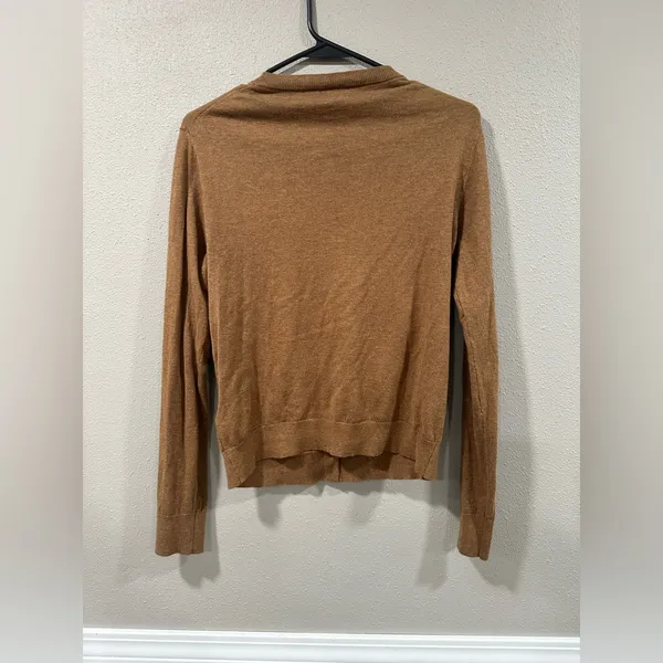 JCREW Cotton Brown Sweater with Rhinestone buttons - Image 6