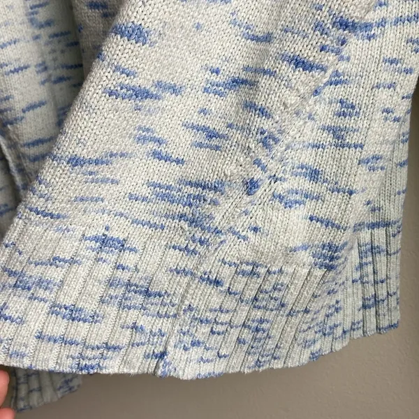 J.Crew Speckled Cotton Sweater (Sz XL) Sky Cabana Space Dye Blue - Image 6