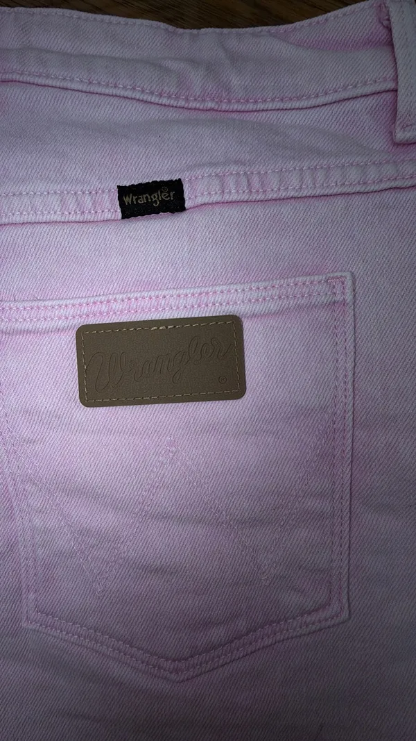 Wrangler Pastel Pink Denim Cutoff Shorts - Image 4