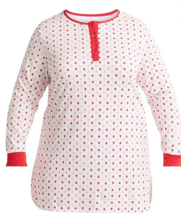 Walmart Joyspun Women's Jersey Long Sleeve Henley Sleepshirt - Image 3