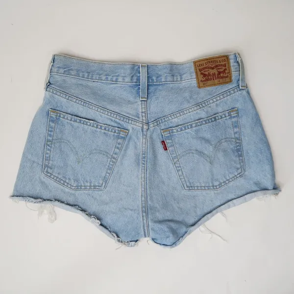 Levi’s High Waisted Light Wash 501 Denim Shorts - Image 7