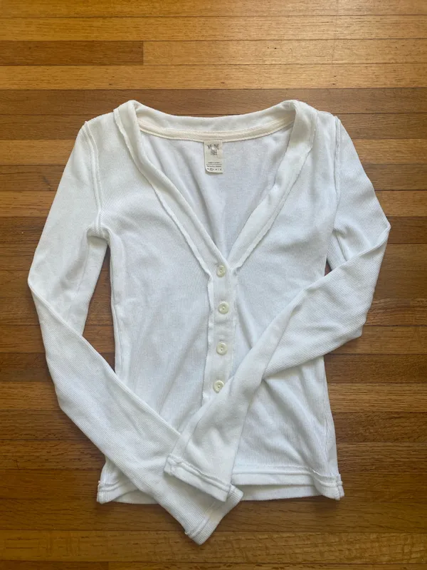 Free people white button down long sleeve top - Image 5