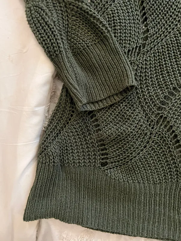 Olive Green Crochet Sweater  - Image 2