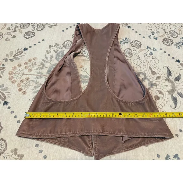 Free People Blush Suede Cropped Vest Top Mauve Boho Festival Size XS - Image 7