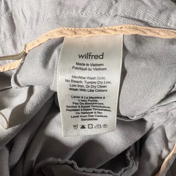 Wilfred Tapered Linen Blend Pants Womens 4‎ Grey Pleated Drawstring Trousers - Image 6