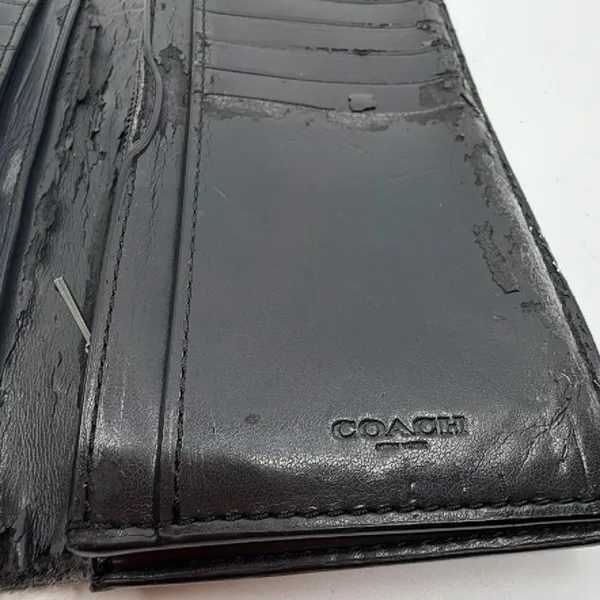 Coach Signature Coated Canvas Slim Black Wallet - Image 6