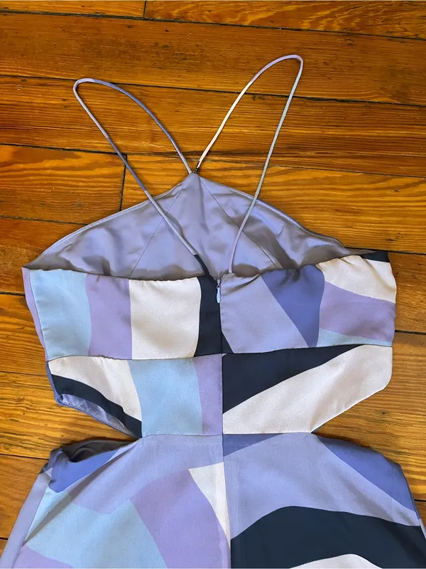 Hutch Halter Cutout Mini Dress in Lavender Abstract Print* small flaw - Image 10
