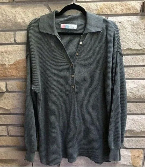 Free People Beach Picnic Sweater Mini Dress Olive Sage Green Linen Small - Image 2