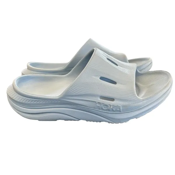 HOKA Ora Recovery Uni~Sex Slide 3 Sandals Med Blue Women’s Sz 11 Mens Sz 9 - Image 2