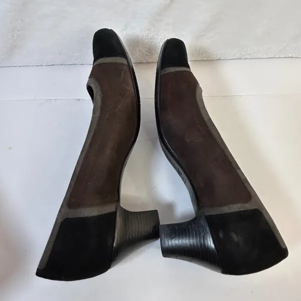 Munro American Odette Dark Brown Black Suede Low Heel Pumps Shoes Womens 8.5 M‎ - Image 12