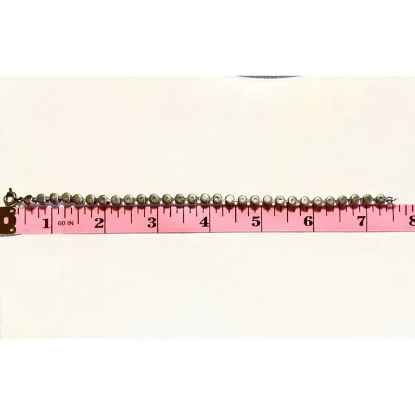 Vintage 7.5” Rhinestone Crystal Tennis Bracelet‎ w cup settings - Image 5