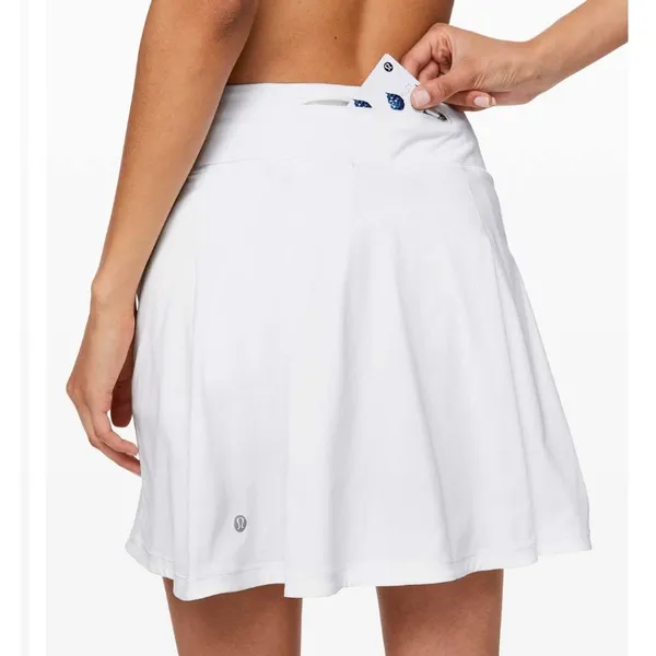 Lululemon Pace Rival 17in Tennis Skirt Womens 4 White Mid Rise Golf Running NWOT - Image 3
