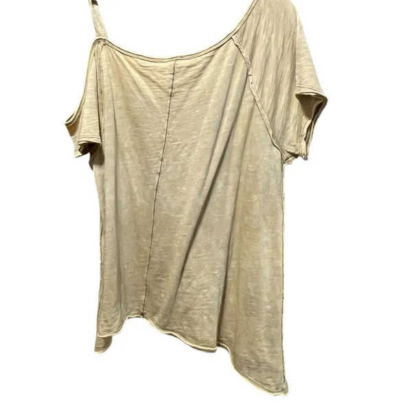 Free People Coraline Cold Shoulder Tee Shirt in Gold Oversized XS‎ - Image 10