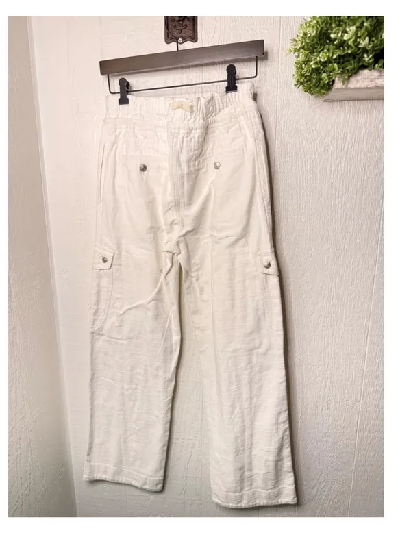 Free People We The Free Park Ave Cargo Pants – Ivory – Size Large - Image 8