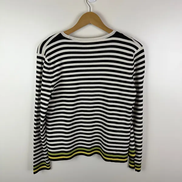 AK Anne Klein Striped Knit Cardigan Sweater Tank Top Set Size L/PL Mod Layering‎ - Image 7