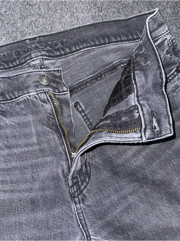 American Eagle Womens AE Ex Boyfriend Jeans Size 8 Short Black Gray Baggy Loose - Image 7