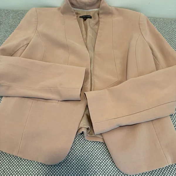Eileen Fisher Women's Open Front Long Sleeve Blazer Jacket Blush Pink Size XSp - Image 8
