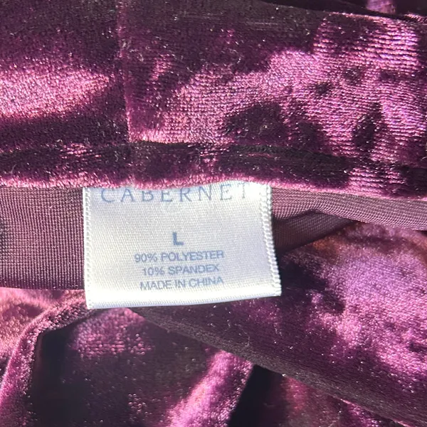 Cabernet Velvet Cowl Neck Top Tunic Burgundy SZ Large Boho Chic Cottage Holiday - Image 8