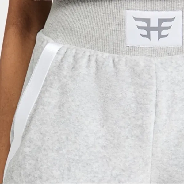 Revolve Heroine Sport Velour Velvet Grey Boost Pull on Shorts - Image 3