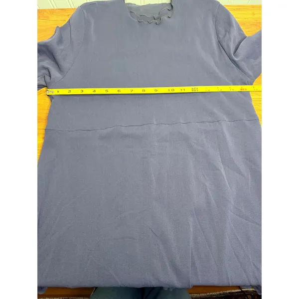 Y2k Mesh Top Lettuce Trim Custom‎ Made Double Layer Mesh Steel Blue Medium - Image 6